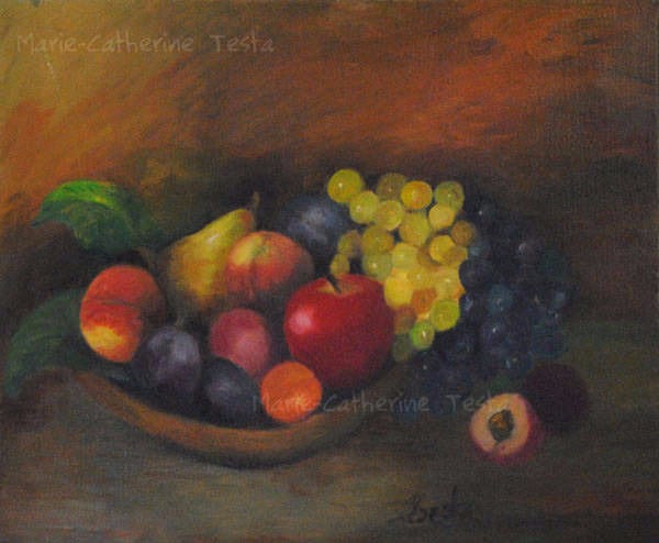 Nature morte - Huile sur toile -Marie-Catherine Testa