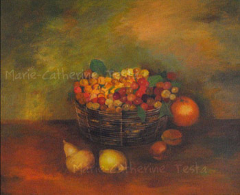 Vignette| Nature morte panier de cerises - Marie-Catherine Testa