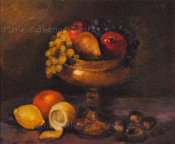 Vignette| Nature morte coupe, agrumes et raisins - Marie-Catherine Testa